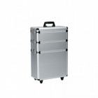 Valise en aluminium 3 étages avec roulettes