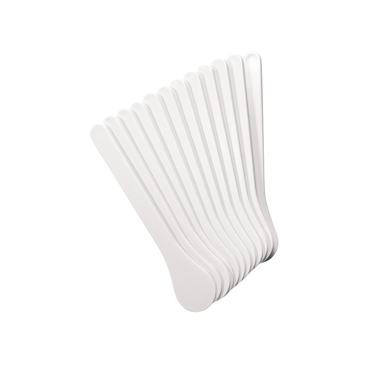 Lot de 12 spatules hygièniques en plastique Blanche 15.5cm