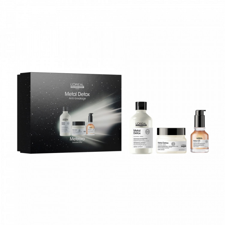 Coffret trio capillaire Metal Detox - brillance, protection, anti-casse