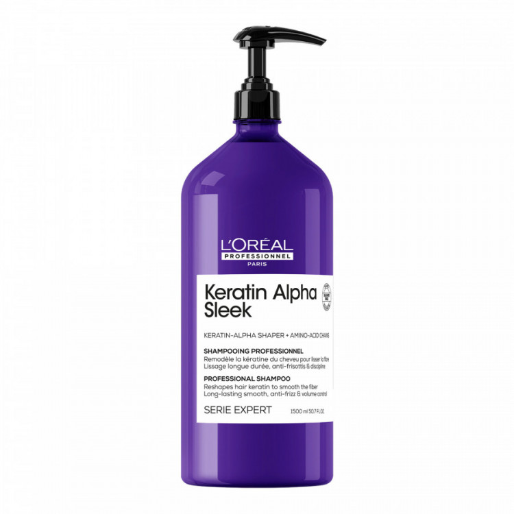 Shampoing disciplinant Keratin Alpha Sleek - lissage, anti-frisottis & discipline