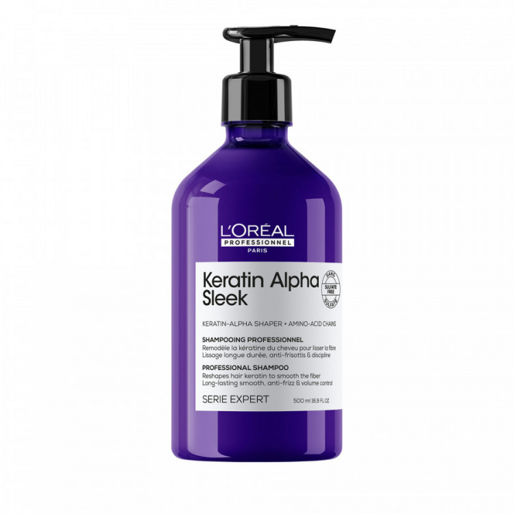 Shampoing disciplinant Keratin Alpha Sleek - lissage, anti-frisottis & discipline
