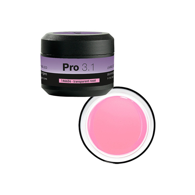 Gel de construction 3 en 1 Pro 3.1 Transparent rosé