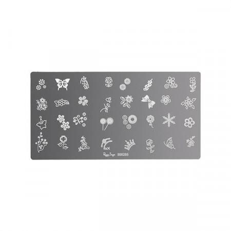 Plaque de stamping nail art Flowers