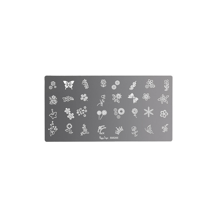 Plaque de stamping nail art Flowers