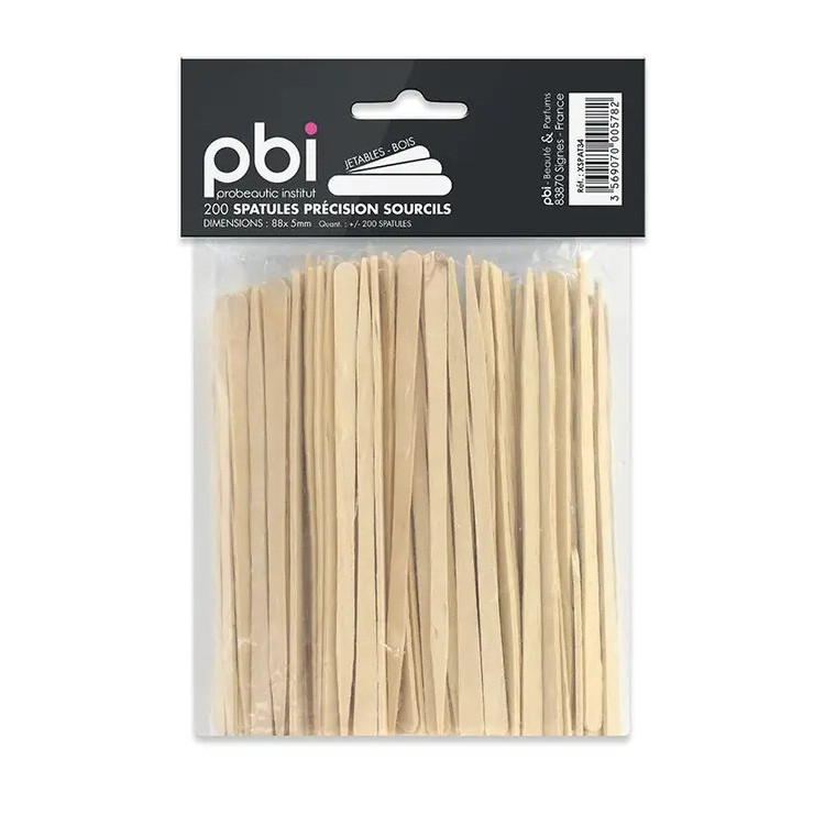 Lot de 200 spatules sourcils précision Bois 8.8x0.5cm