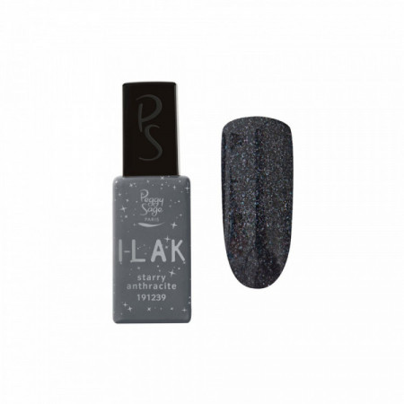 Vernis semi-permanent I-LAK soak off gel polish starry anthracite