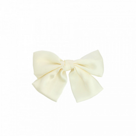 Nœud Satin Blanc Cassé sur Pince