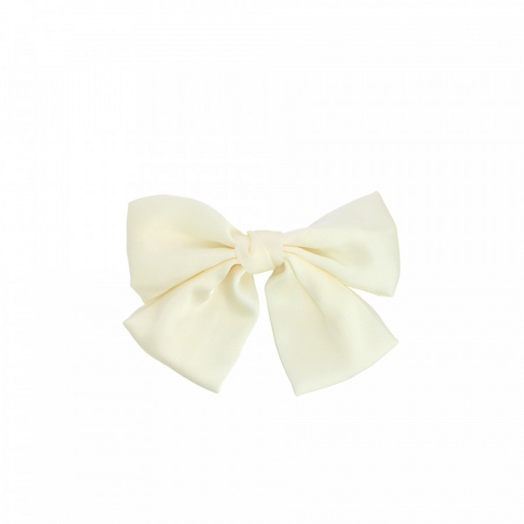 Nœud Satin Blanc Cassé sur Pince