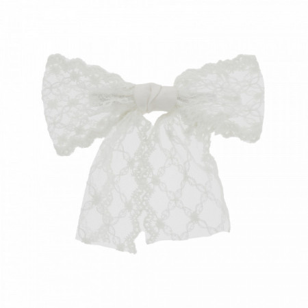 Barette cheveux avec noeud blanc