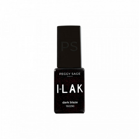 Vernis semi-permanent I-LAK Dark Blaze - noir profond, éclats rouges