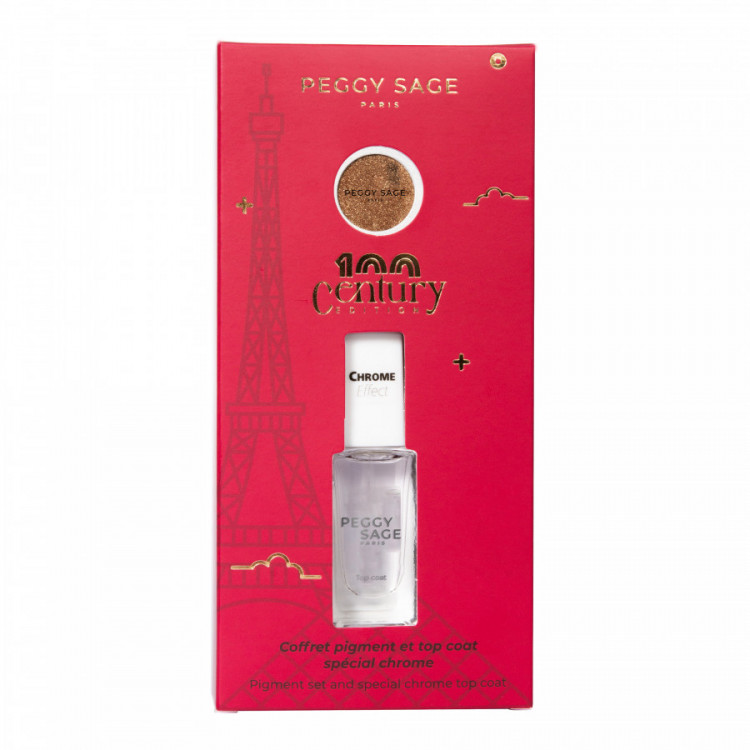 Coffret pigment nail art et top coat chrome - édition CENTURY