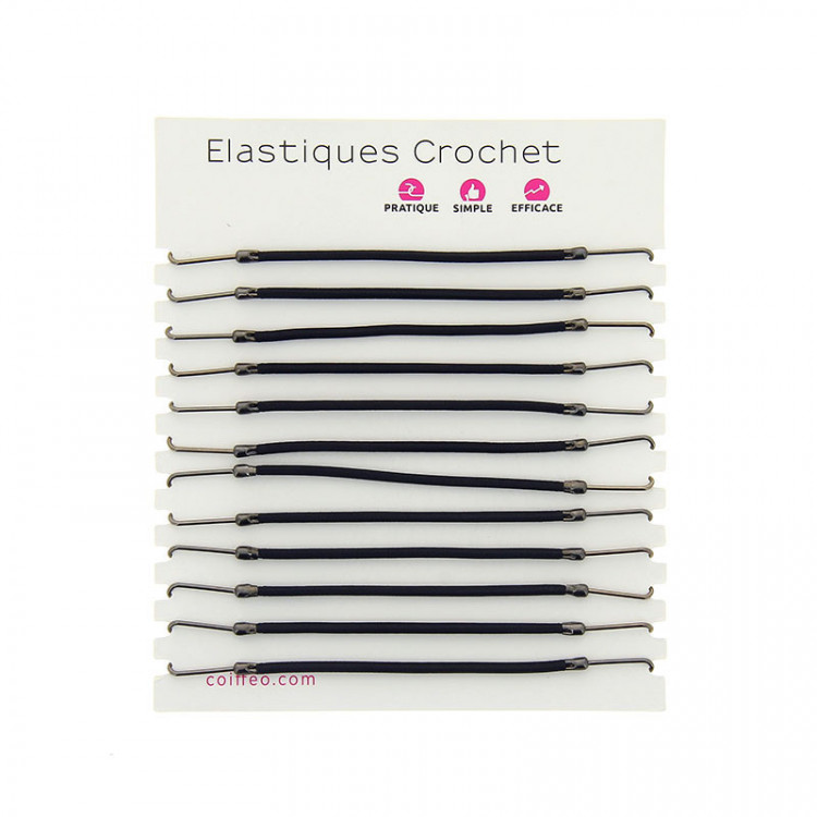 Elastique crochet Noir x12