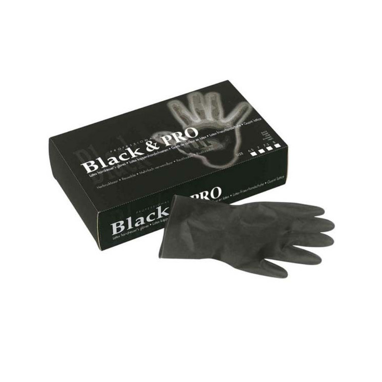 Boîte de 20 gants latex satin noir - Taille S