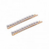 Lot de 2 pinces-guiches de 11 perles Blanche