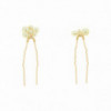 Lot de 2 épingles à chignon dorées avec perles