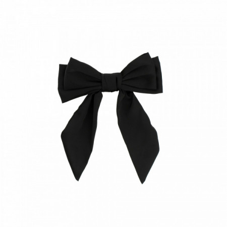 Nœud Satin Noir sur Barrette