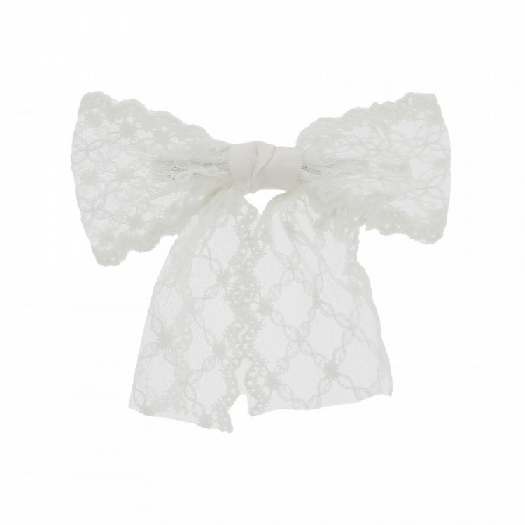 Barette cheveux avec noeud blanc