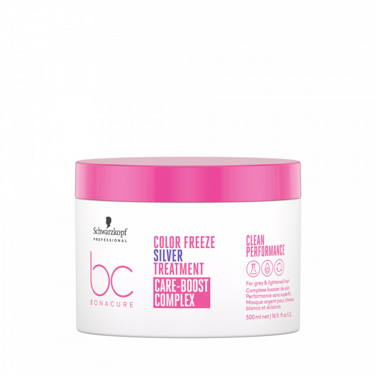 Masque argent cheveux blancs et éclaircis BC Clean Color Freeze