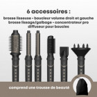 Brosse soufflante multifonction 7-en-1 - Air Ultime Ionique + trousse de beauté