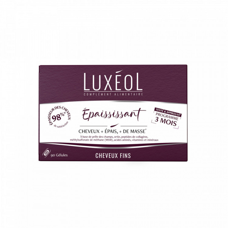 Luxéol Complément Alimentaire Épaississant 3 mois – épaissit, fortifie, sublime
