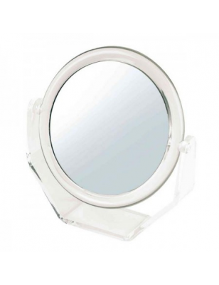 Miroir double face avec socle grossissant 5x