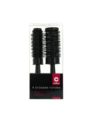 Set de 4 brosses rondes brushing Noir