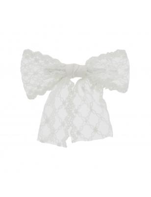 Barette cheveux avec noeud blanc