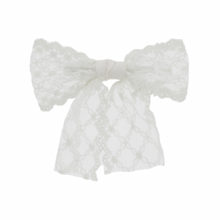 Barette cheveux avec noeud blanc