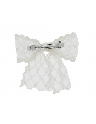 Barette cheveux avec noeud blanc