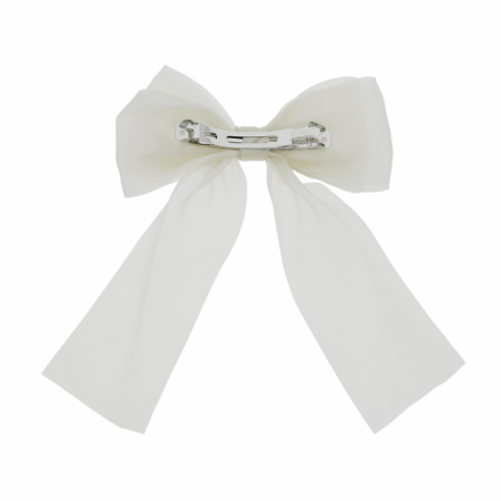 Barette cheveux avec n?ud crème