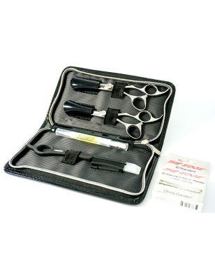 Kit gaucher ciseaux + effileur + soft edge  + lames + huile