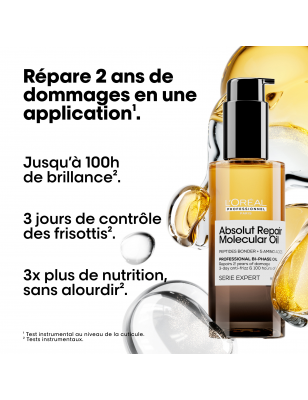 Huile réparatrice Absolut Repair Molecular - nutrition, anti-frisottis, brillance