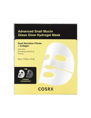Masque hydrogel Advanced Snail Mucin Glass Glow - hydratation, éclat, apaisement