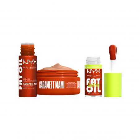 Mini kit Fat Oil Body Caramelt Mami (huile + beurre + gloss) 3 pièces 74.8ML