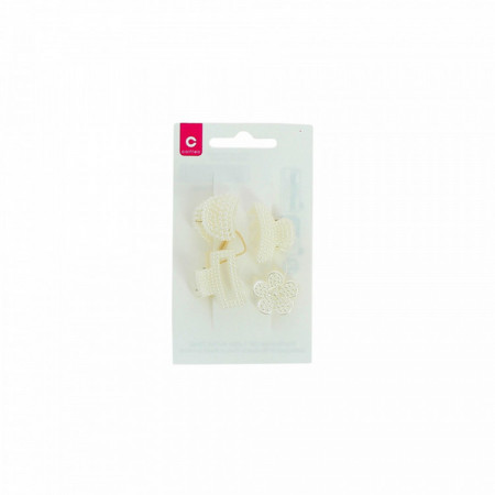 Set de 4 Pinces Crabe Ivoire