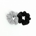 Set de 2 Chouchous Glitter Noir et Argent