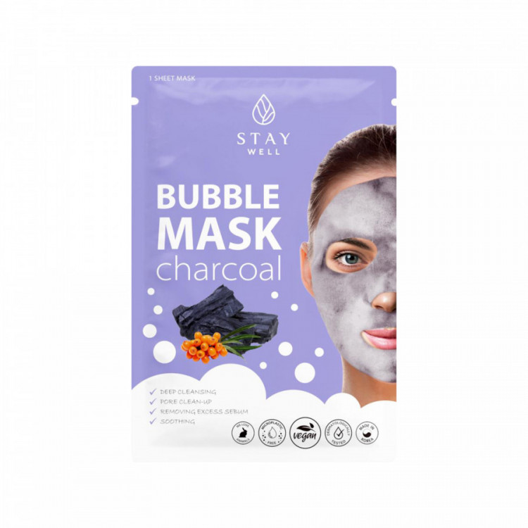 Masque tissu Bubble Charcoal - nettoyage profond, sébum, pores