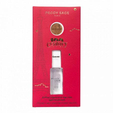 Coffret pigment nail art et top coat chrome - édition CENTURY