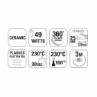 Lisseur professionnel Voltix Lily Rose - plaques céramique, 230?°C