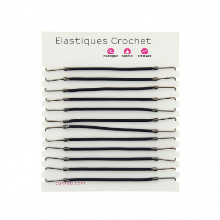 Elastique crochet Noir x12