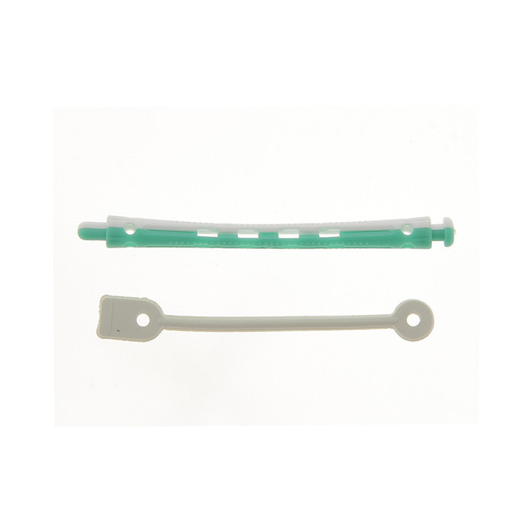 Bigoudis permanente longs 91x6mm x12 Vert & Blanc