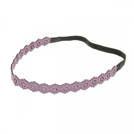 Headband cuir ajouré Violet