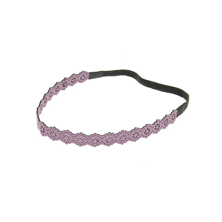 Headband cuir ajouré Violet