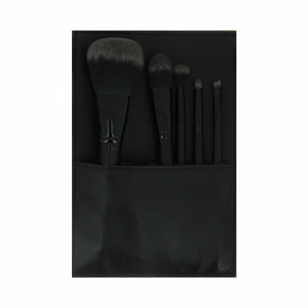 Set 5 pinceaux maquillage + trousse 15x21,7cm