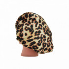 Bonnet de Nuit Satin Léopard Beige