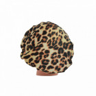 Bonnet de Nuit Satin Léopard Beige