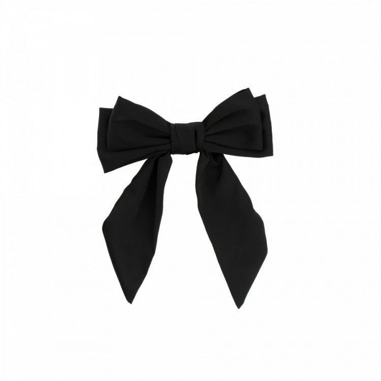 Nœud Satin Noir sur Barrette