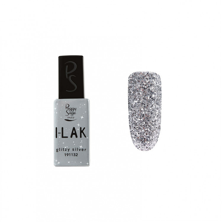 Vernis semi-permanent I-LAK - Glitzy silver