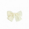 Nœud Satin Blanc Cassé sur Pince