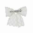 Barette cheveux avec noeud blanc